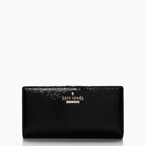 Kate Spade cedar street patent stacy wallet -black